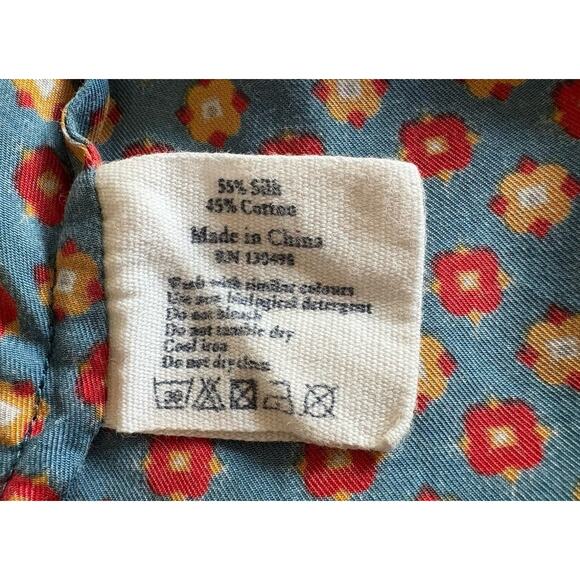 Jack Wills Silk Cotton Ruffle Tiered Mini Dress Blue Floral, Size 4, Preppy Y2K - Picture 7 of 8